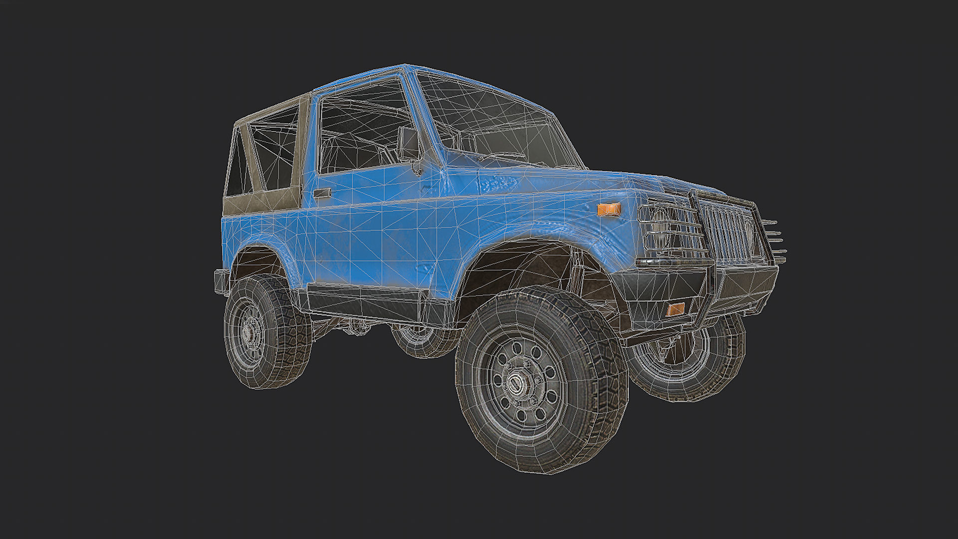 Compact SUV Low-poly 3D model_6