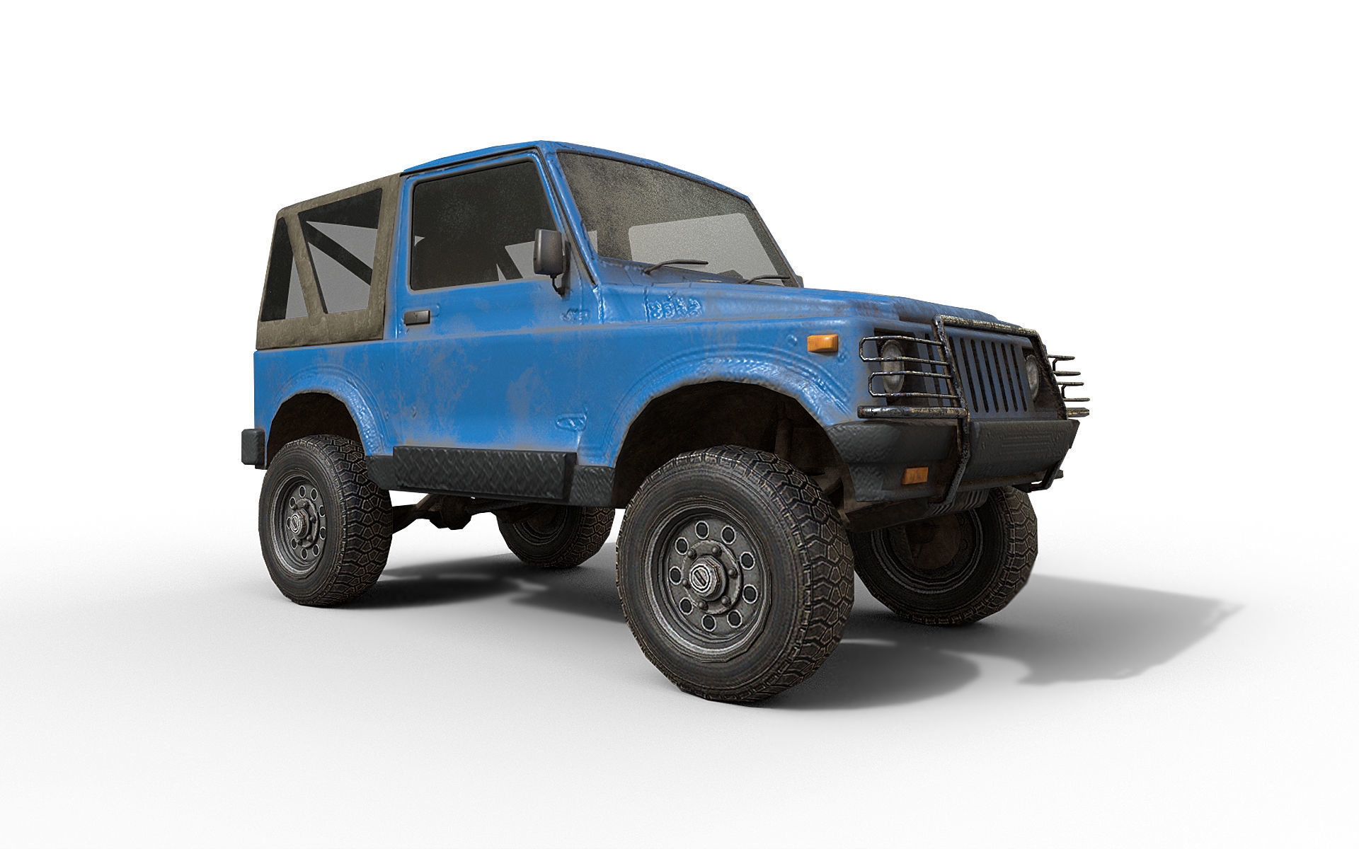 Compact SUV Low-poly 3D model_5