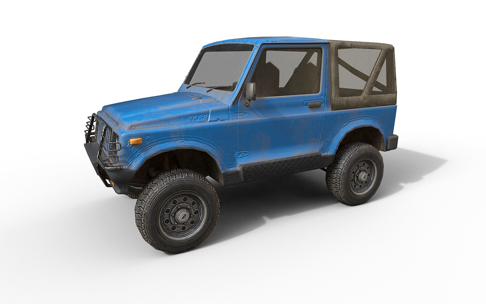 Compact SUV Low-poly 3D model_1
