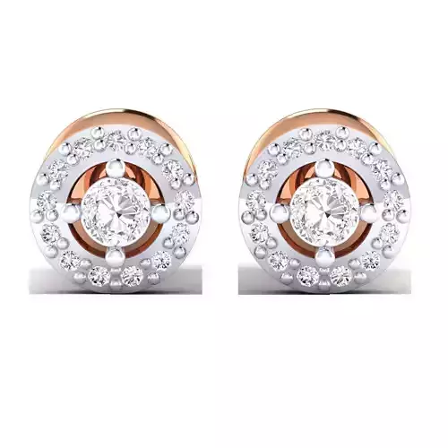 Flower High Jewelry Diamond Earrings 3dm stl renders details