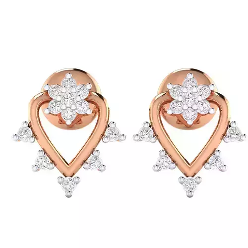 High Jewelry Diamond Earrings 3dm stl renders details