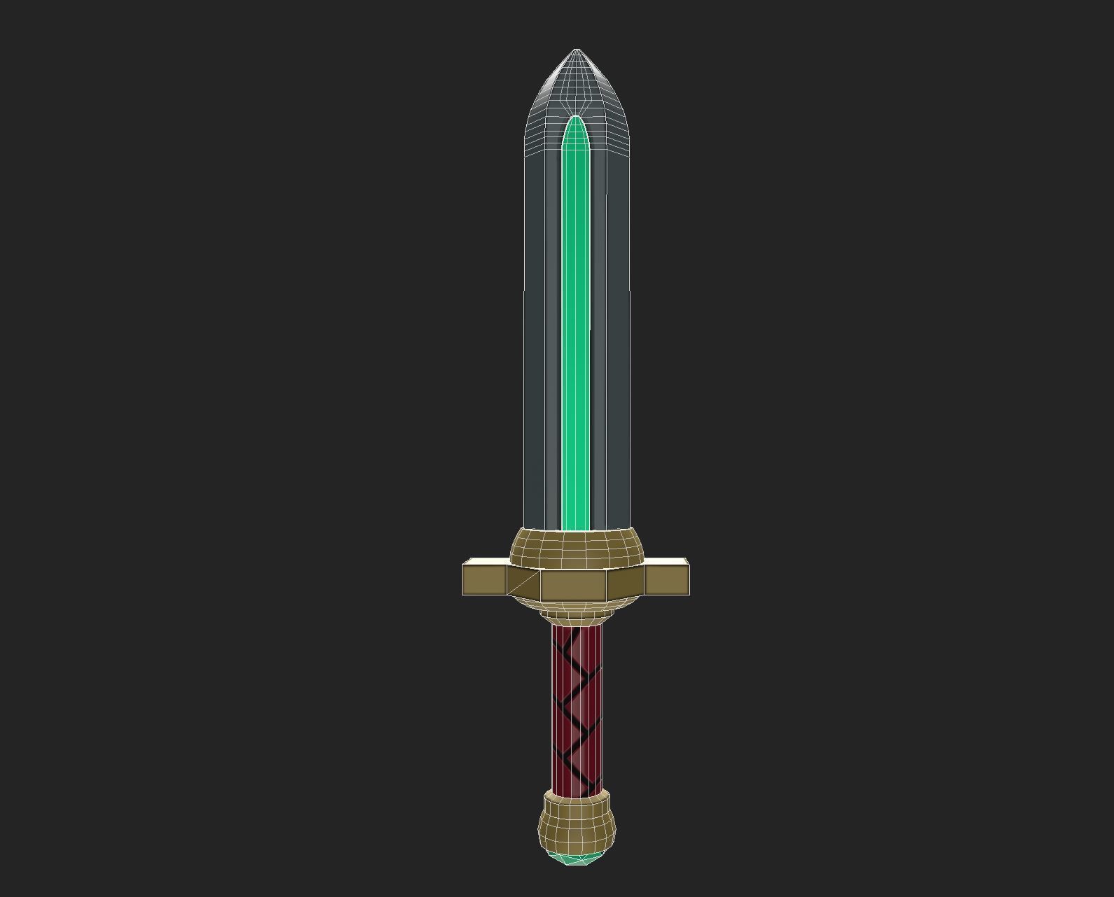 Lowpoly Stylized Sword Low-poly 3D model_4
