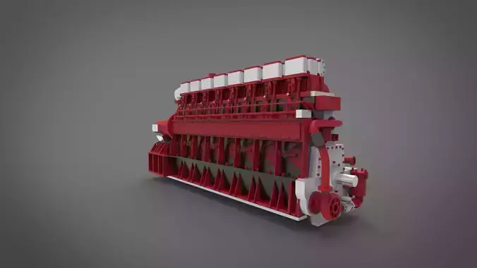 cargo ship diesel engine 3D model