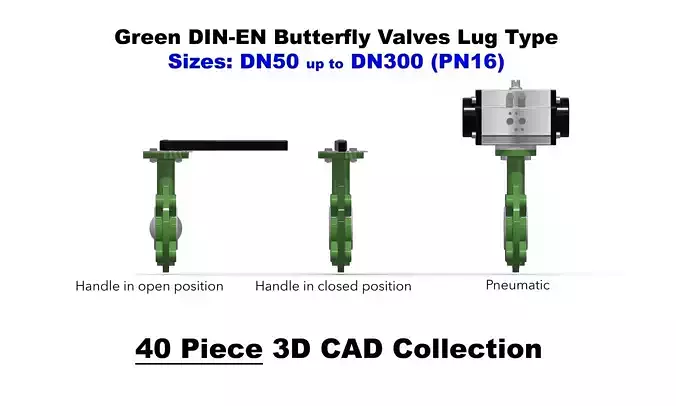 DIN-EN Butterfly Valves - Lug Type - Green