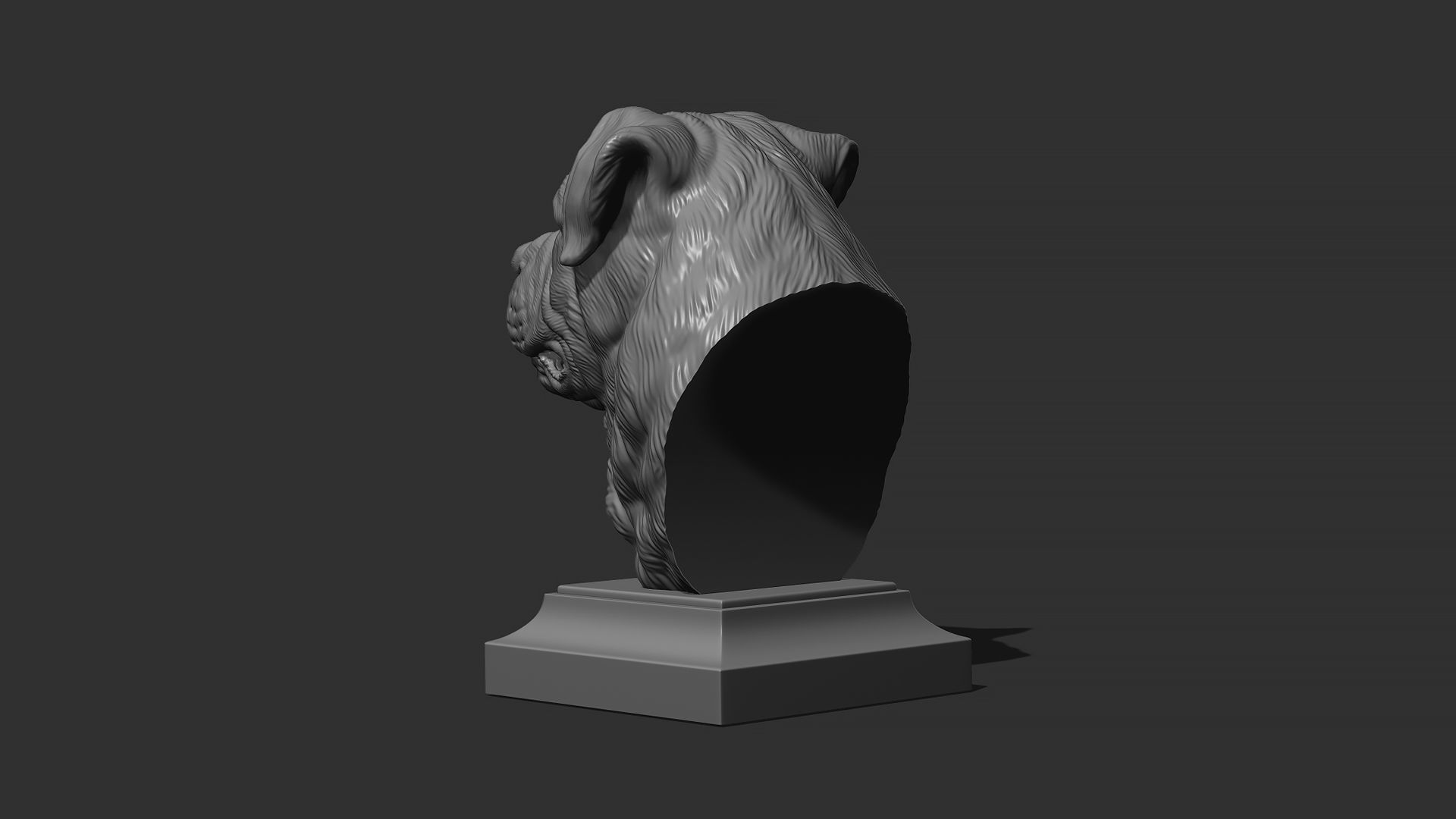 Rottweiler bust dog 3D print model_14