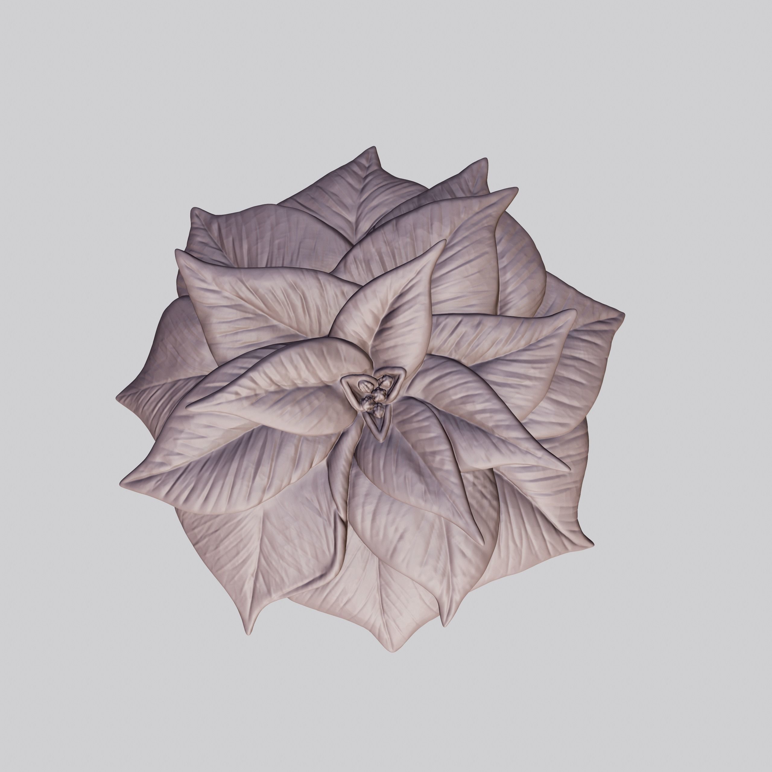 Poinsettia flower pot 3D print model_4