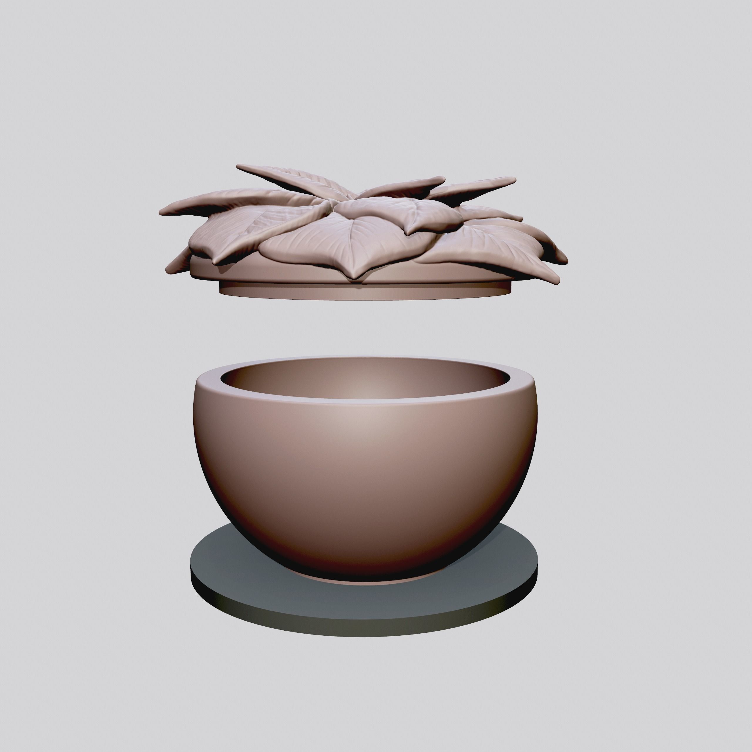 Poinsettia flower pot 3D print model_2