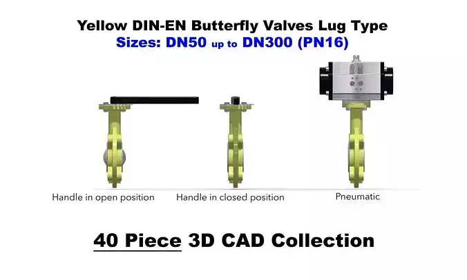 DIN-EN Butterfly Valves - Lug Type - Yellow