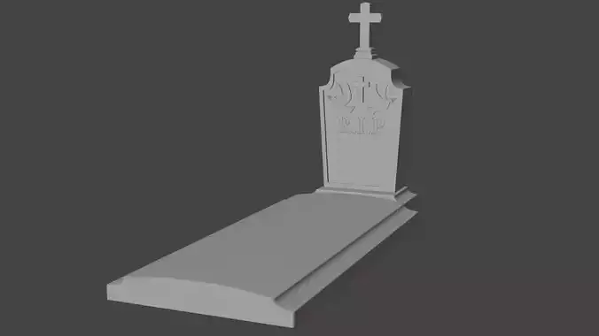 Tombstone Low Poly 3D Model by Cytrus