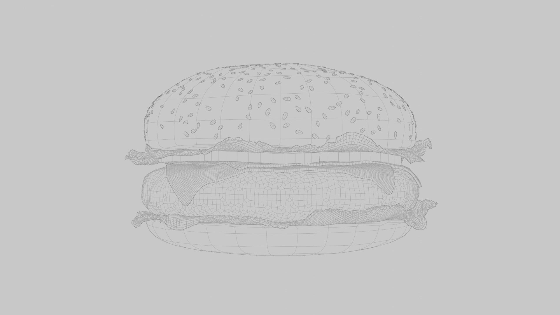 Hamburger Realistic Burger 3D model_8