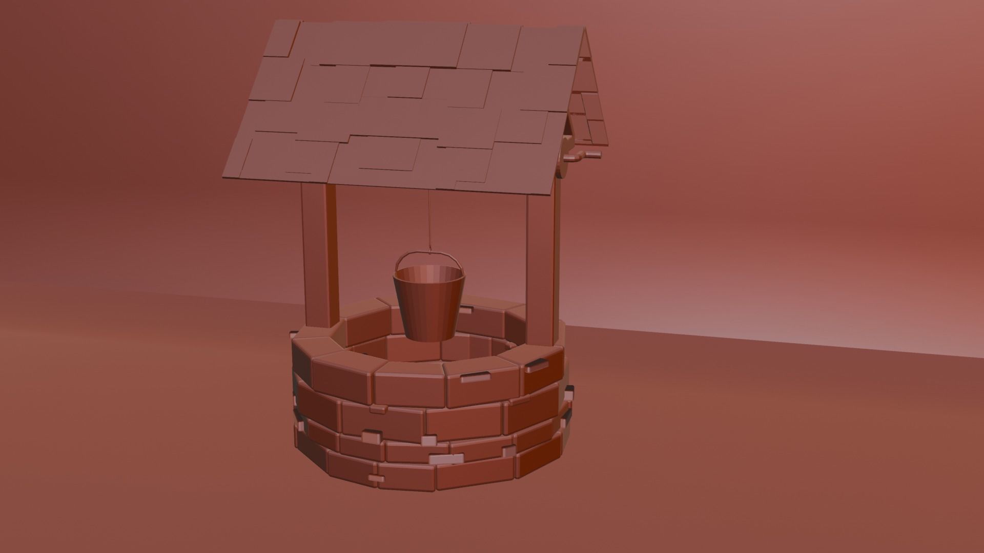 Low-Poly Stylistic Well Free low-poly 3D model_4
