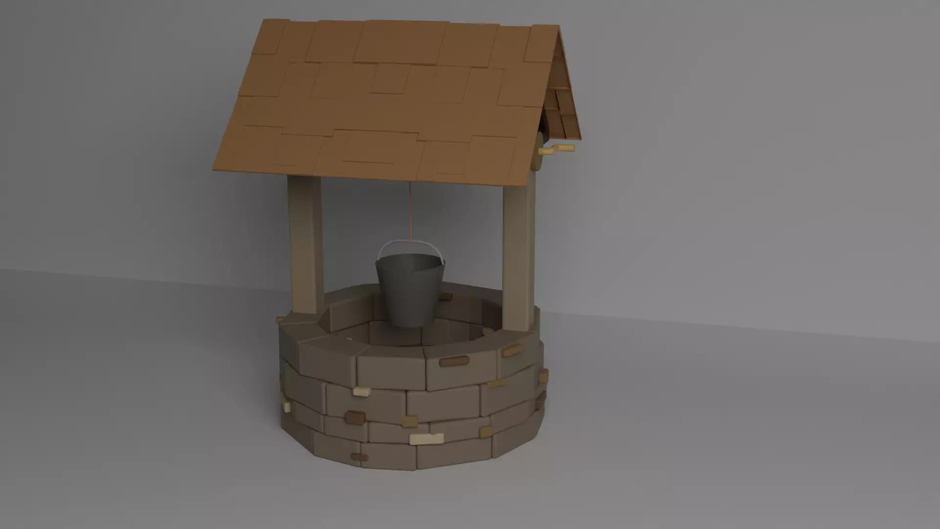 Low-Poly Stylistic Well Free low-poly 3D model_0