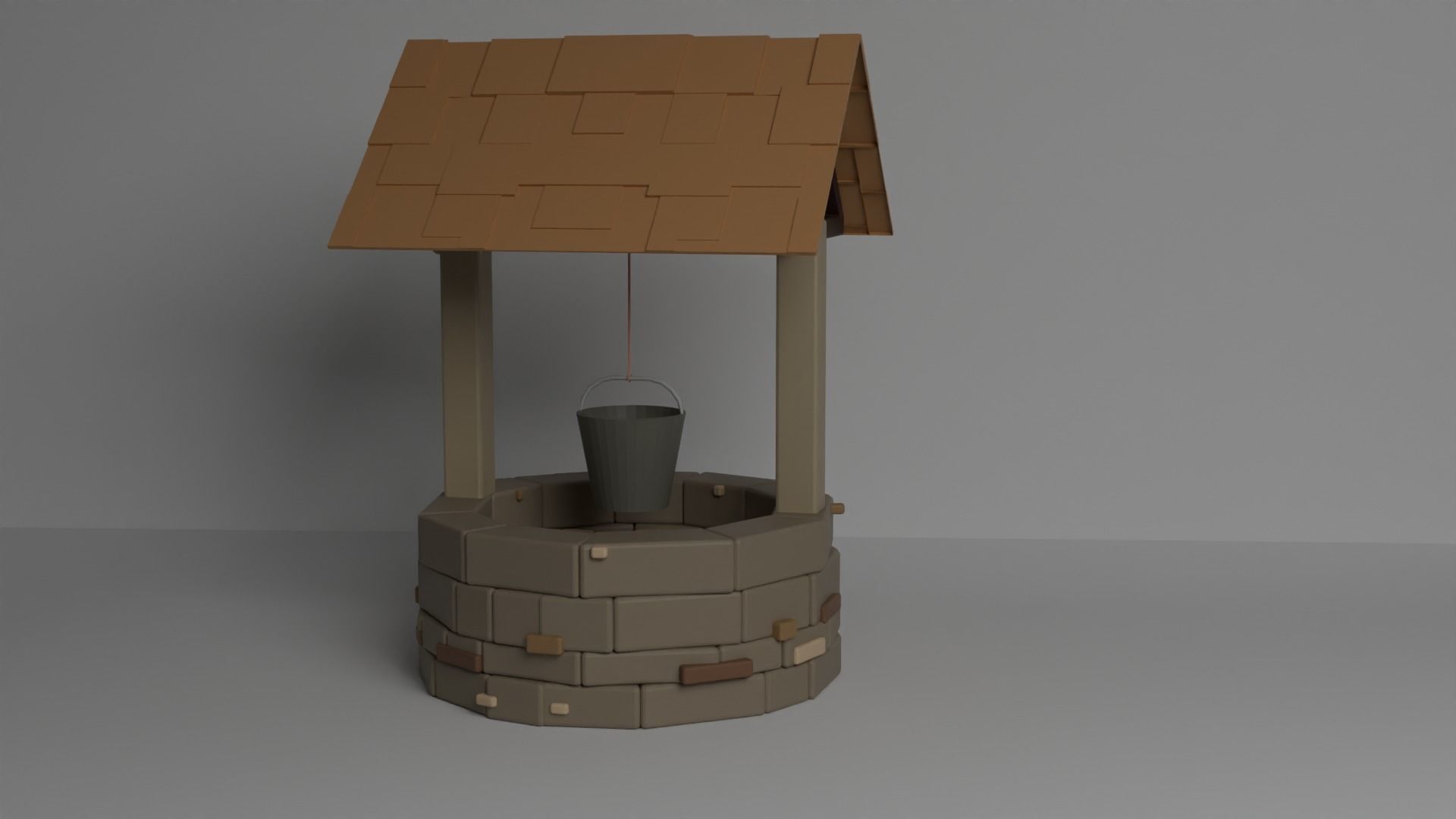 Low-Poly Stylistic Well Free low-poly 3D model_2