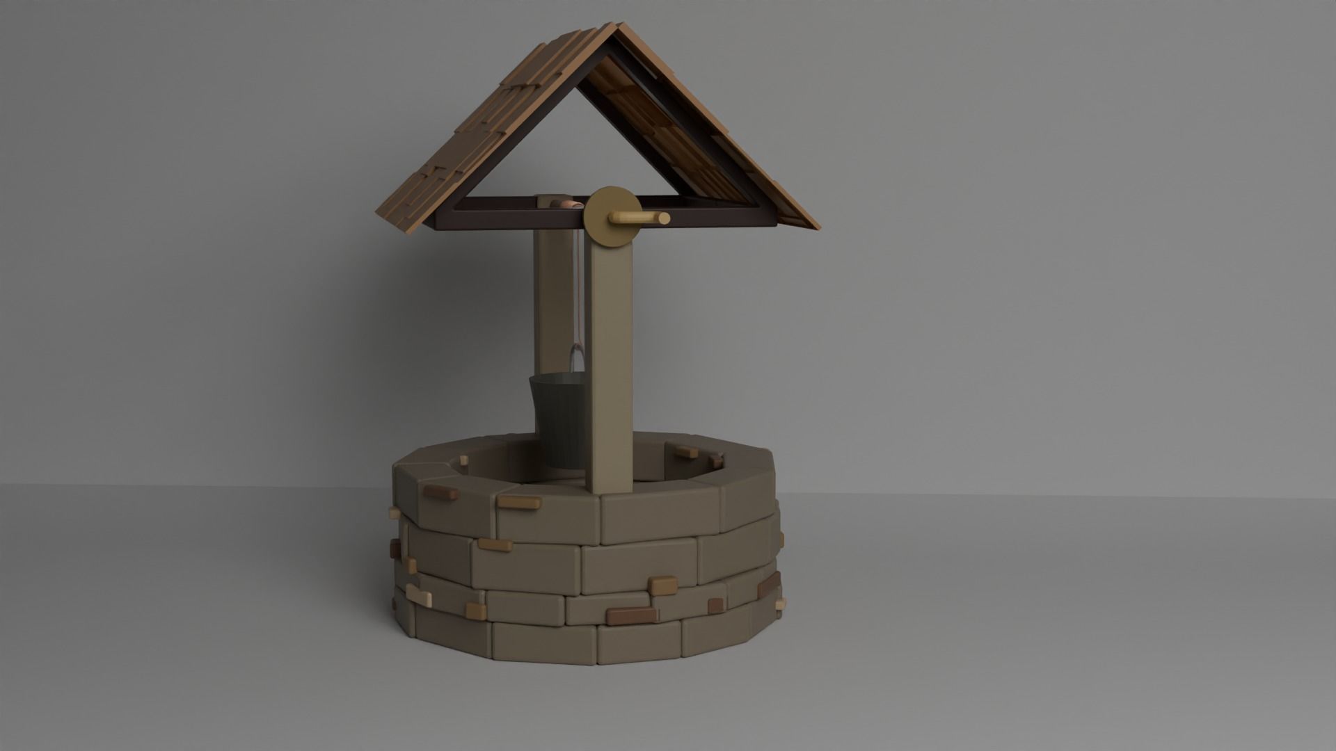 Low-Poly Stylistic Well Free low-poly 3D model_1