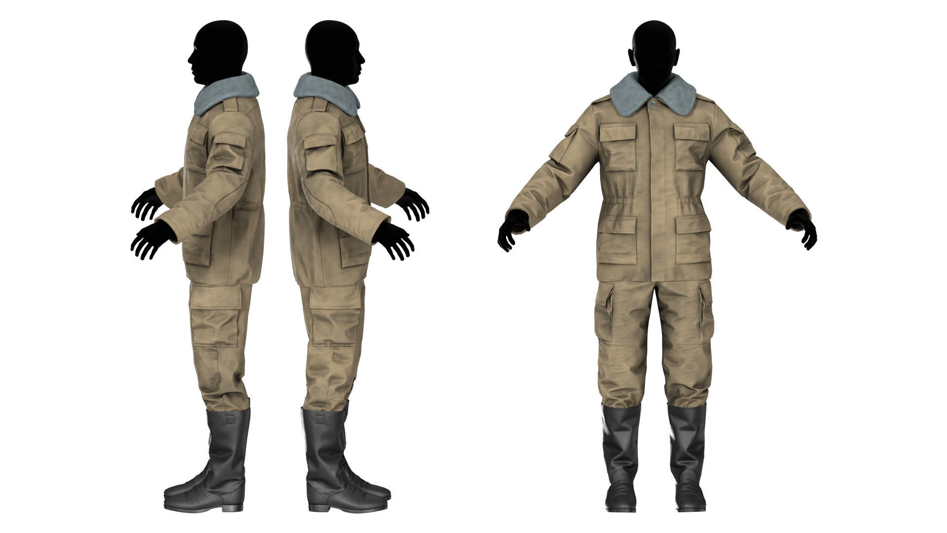 SOVIET UNIFORM M88 Low-poly 3D model_4
