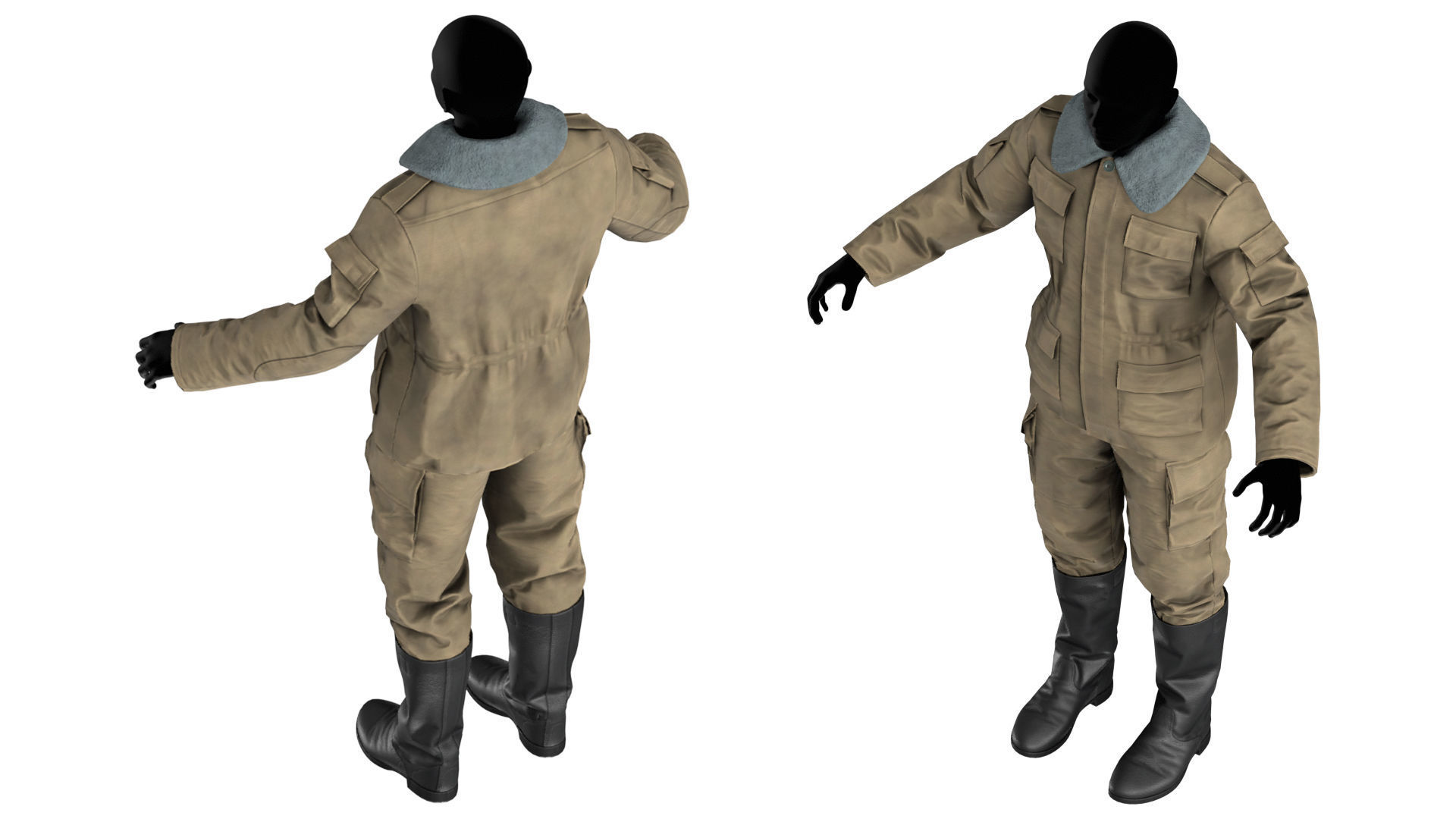 SOVIET UNIFORM M88 Low-poly 3D model_6