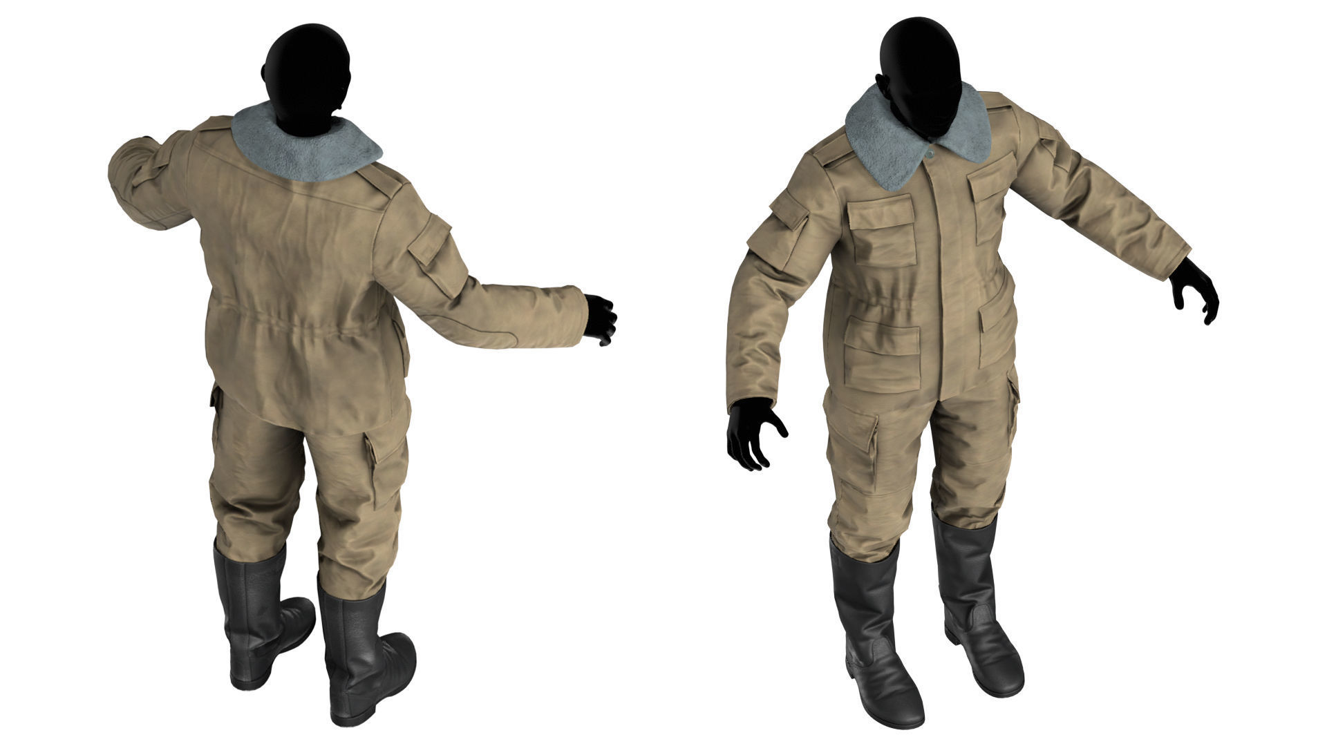 SOVIET UNIFORM M88 Low-poly 3D model_5