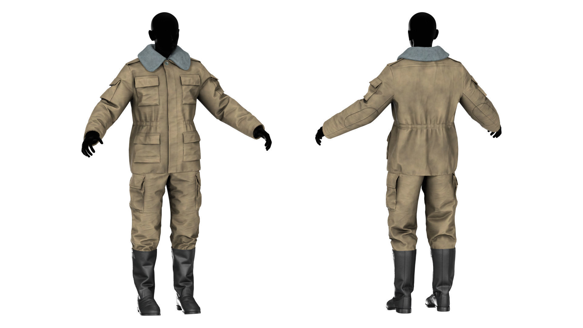 SOVIET UNIFORM M88 Low-poly 3D model_3