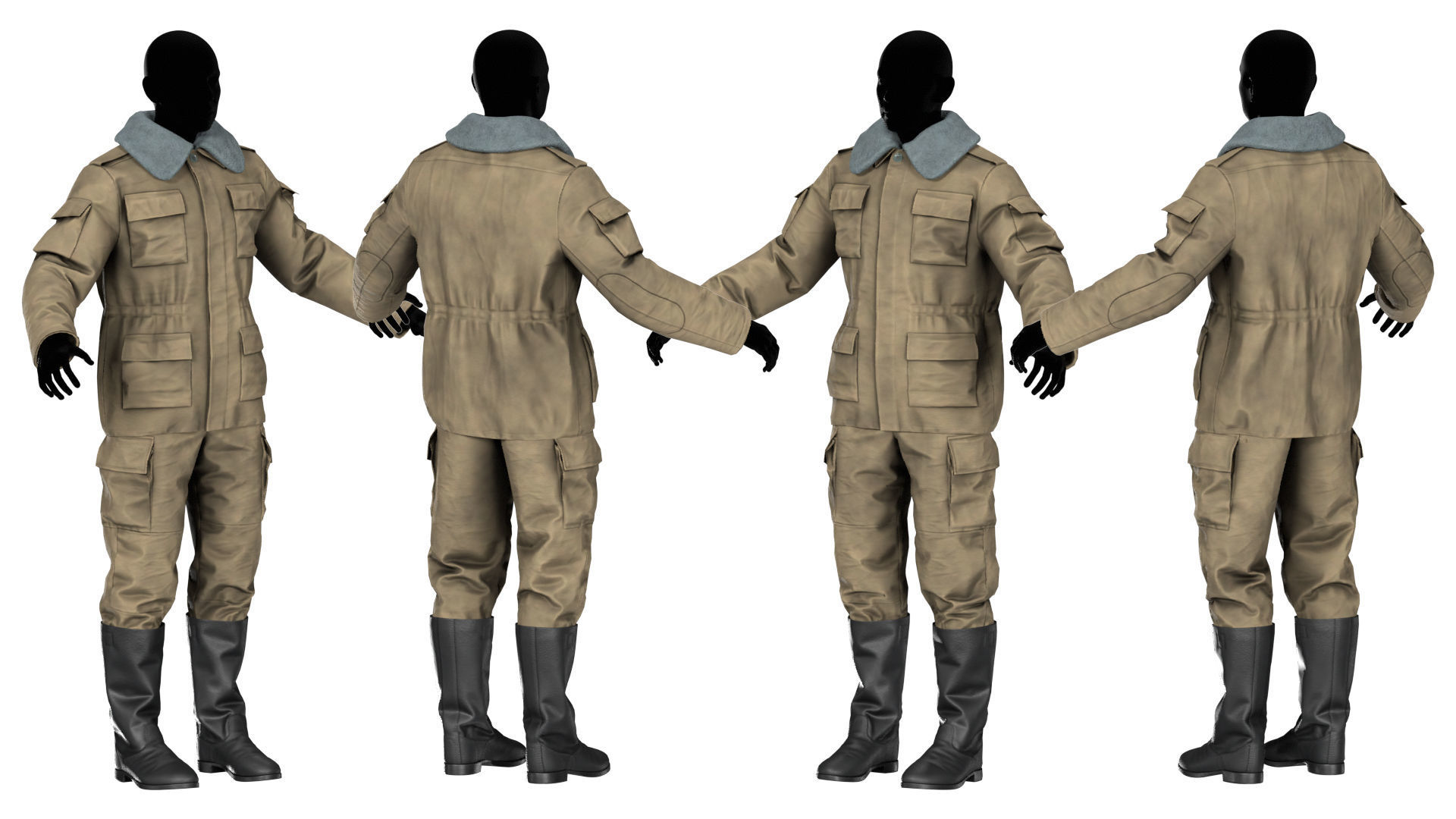 SOVIET UNIFORM M88 Low-poly 3D model_2