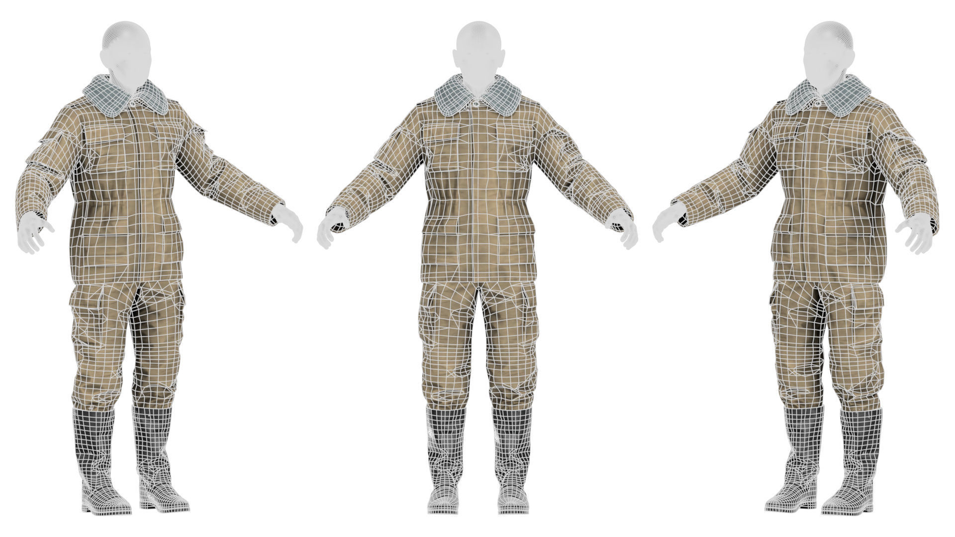 SOVIET UNIFORM M88 Low-poly 3D model_10