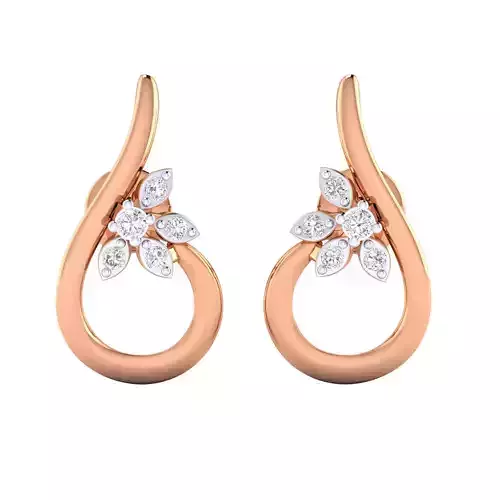High Jewelry Diamond Earrings 3dm stl renders details