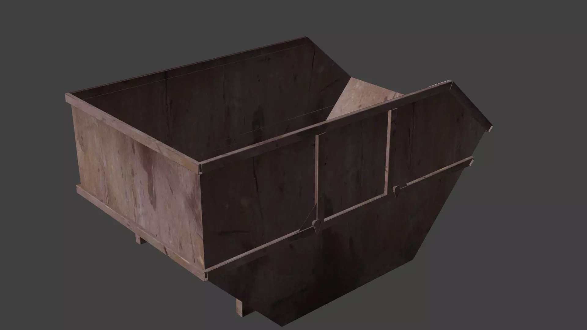 Industrial trash container Low-poly 3D model