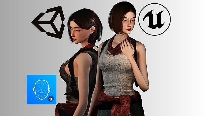 Adventure Girl V2 - Game Ready Low-poly 3D model