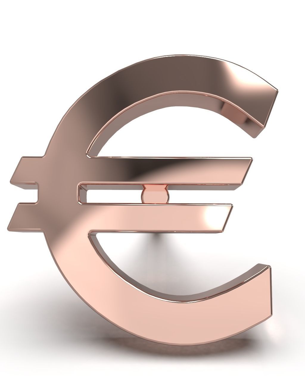 Euro sign stud earring blank 3D print model_2