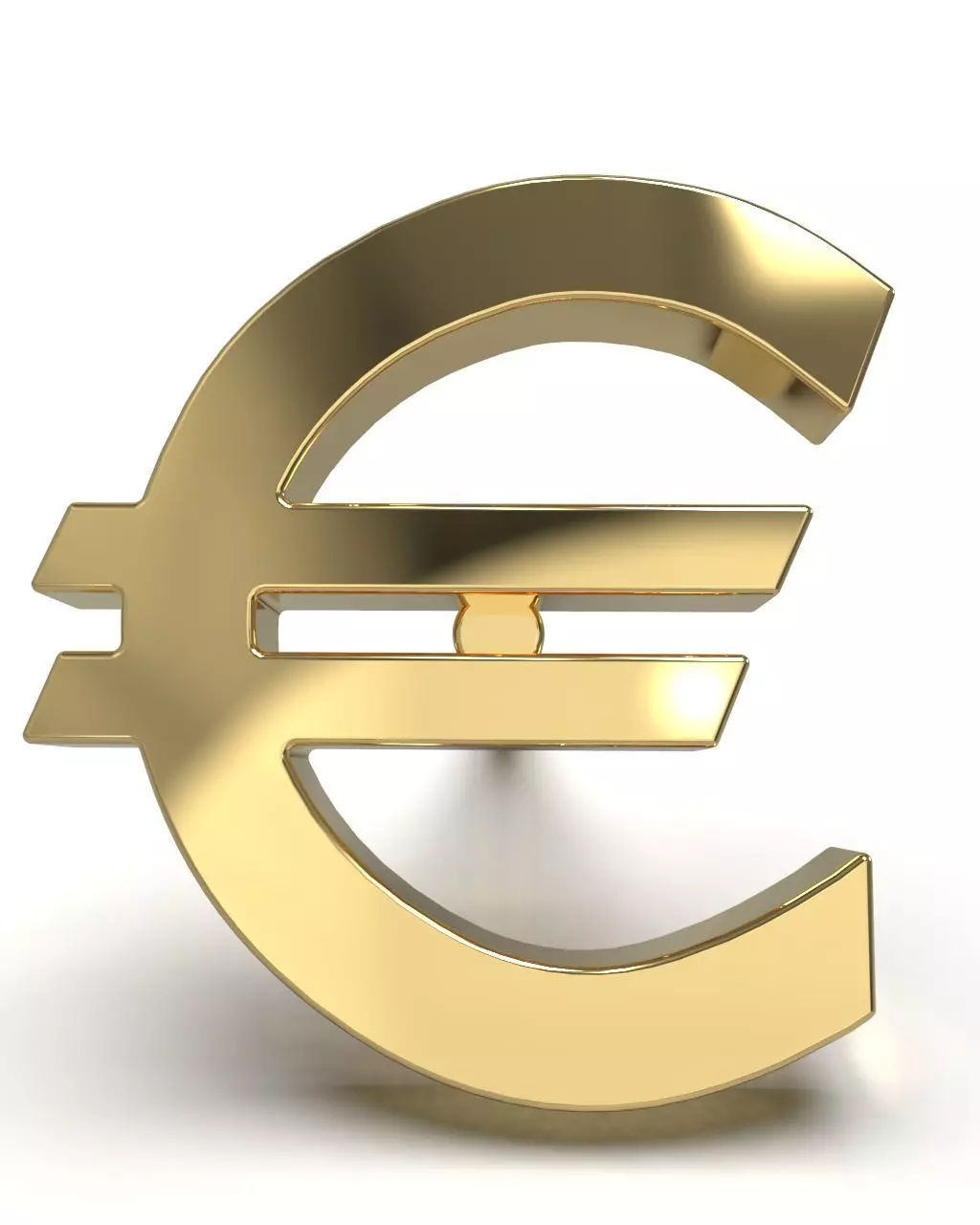 Euro sign stud earring blank 3D print model_0