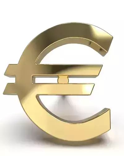 Euro sign stud earring blank 3D print model