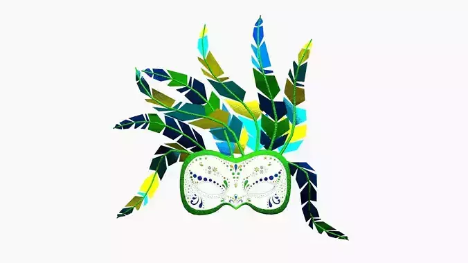 Carnival Mask J03 Brazilian - Costume Character Design Low-poly 3D model