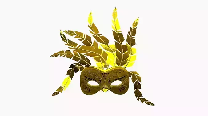 Carnival Mask J05 Golden - Costume Character Design Low-poly 3D model