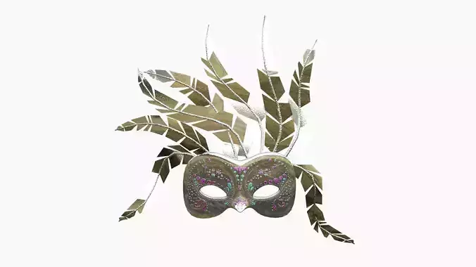 Carnival Mask J06 Silver - Costume Character Design Low-poly 3D model