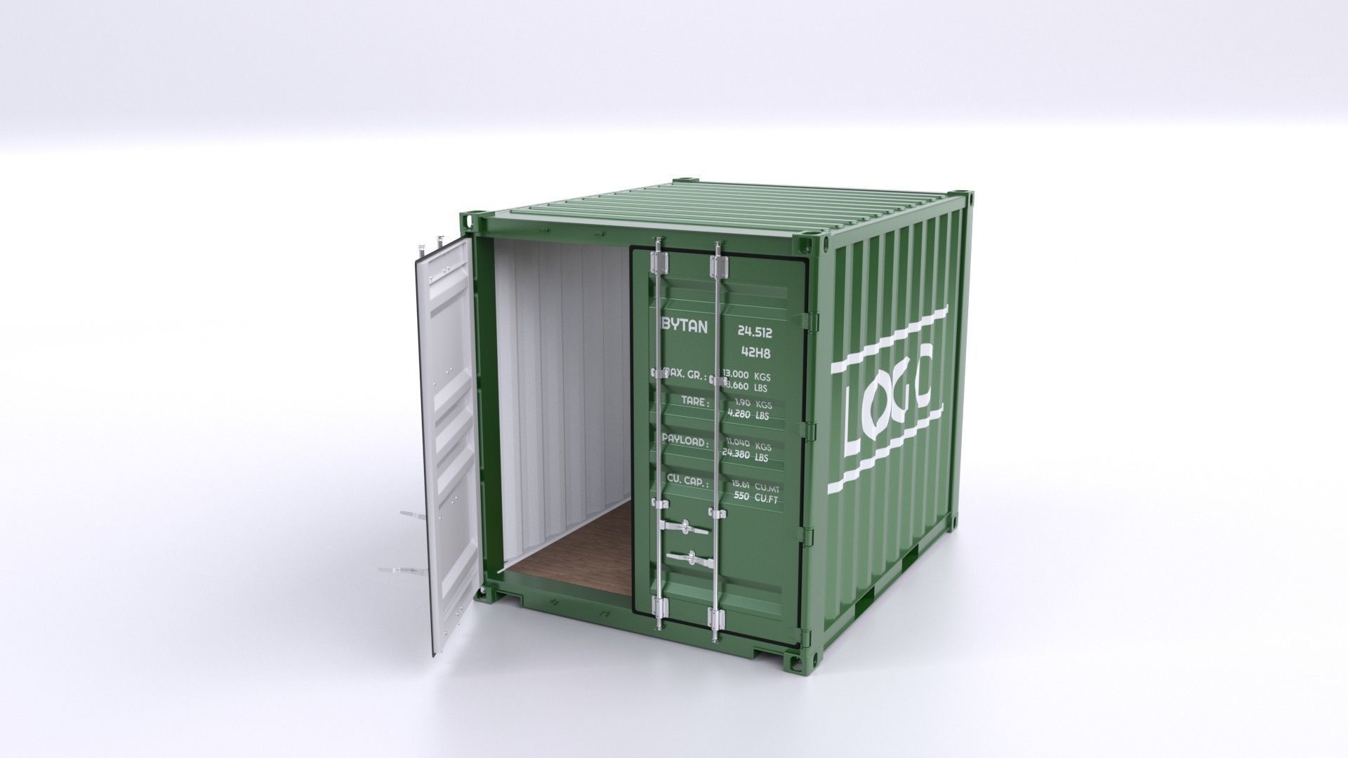 Standart 10ft Container Rigged 3D model_25
