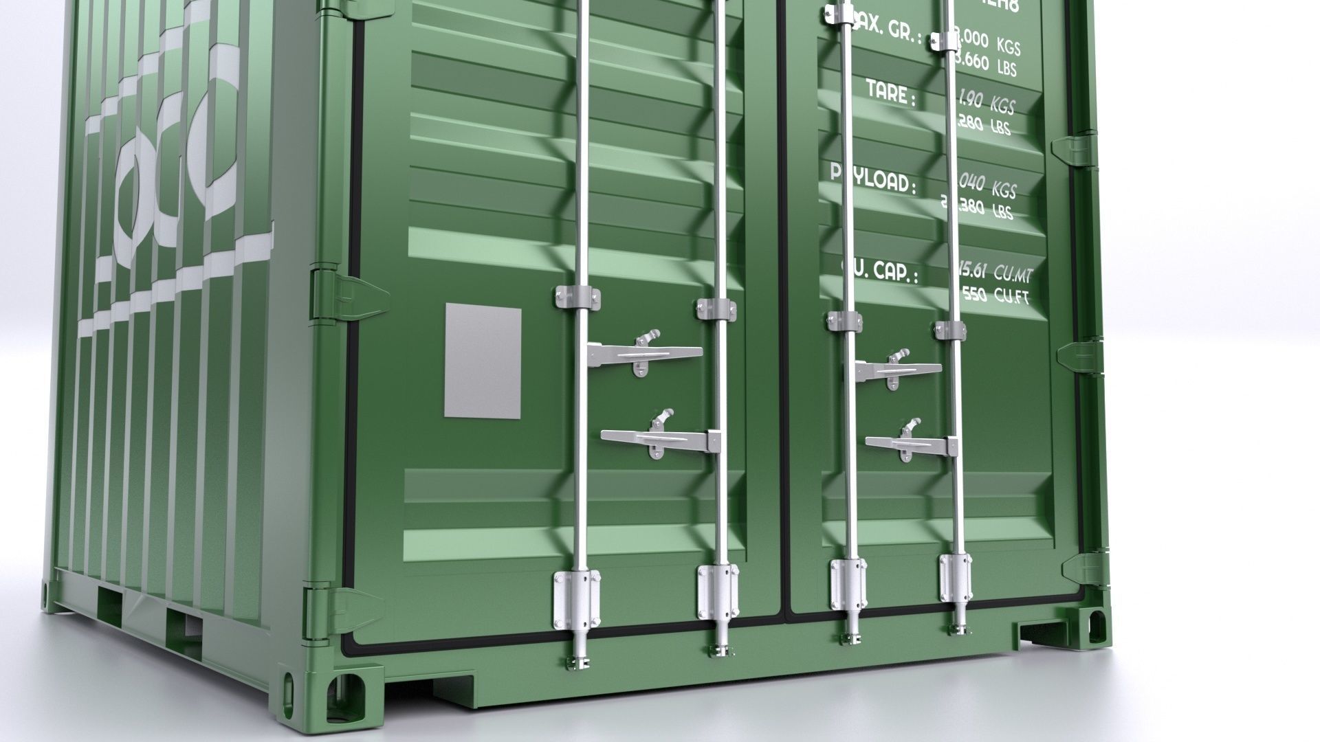 Standart 10ft Container Rigged 3D model_13