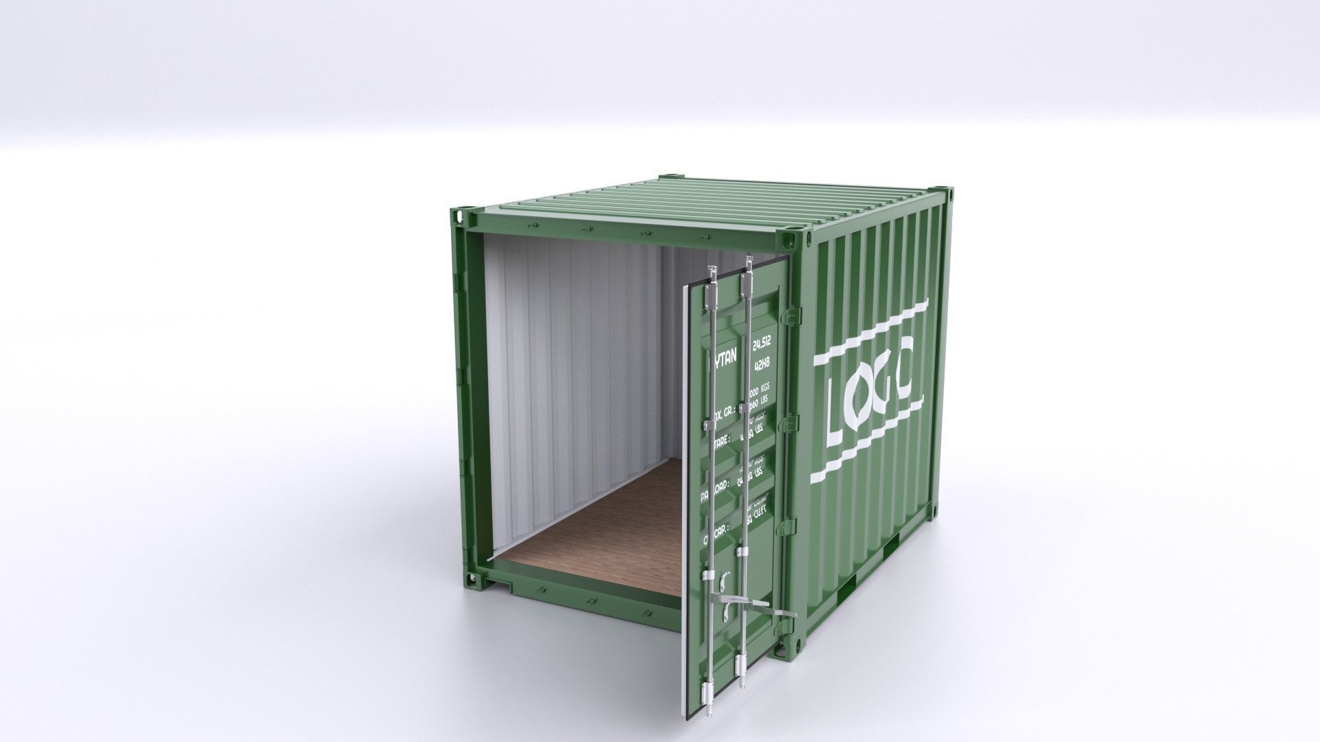 Standart 10ft Container Rigged 3D model_23