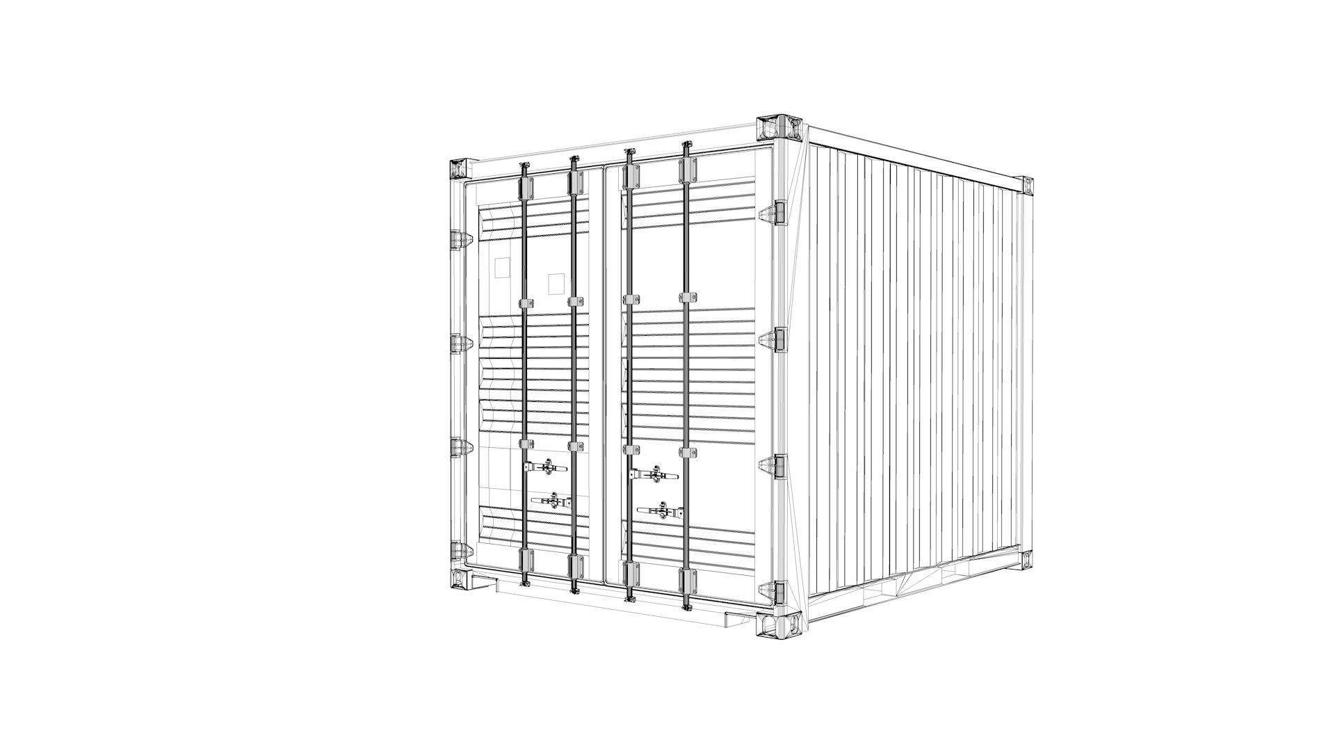Standart 10ft Container Rigged 3D model_31