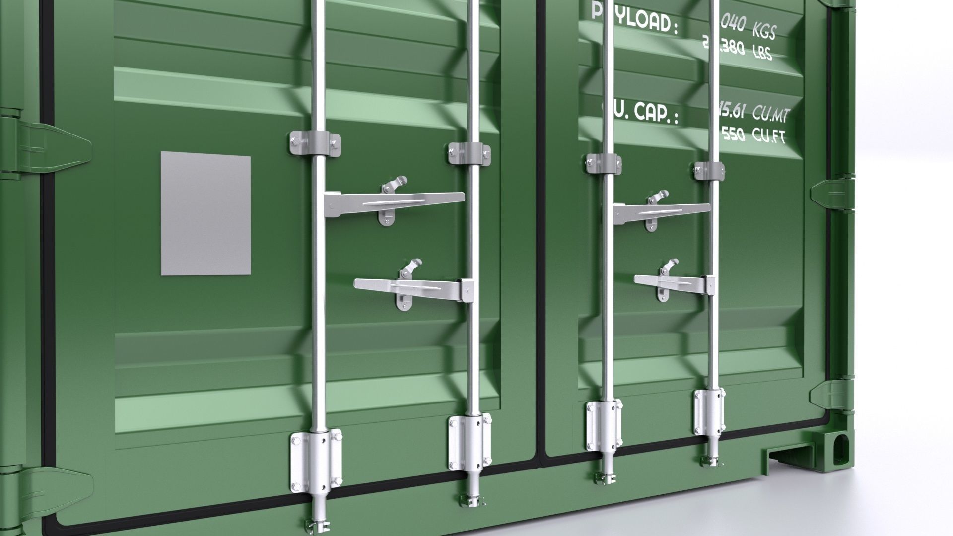 Standart 10ft Container Rigged 3D model_11