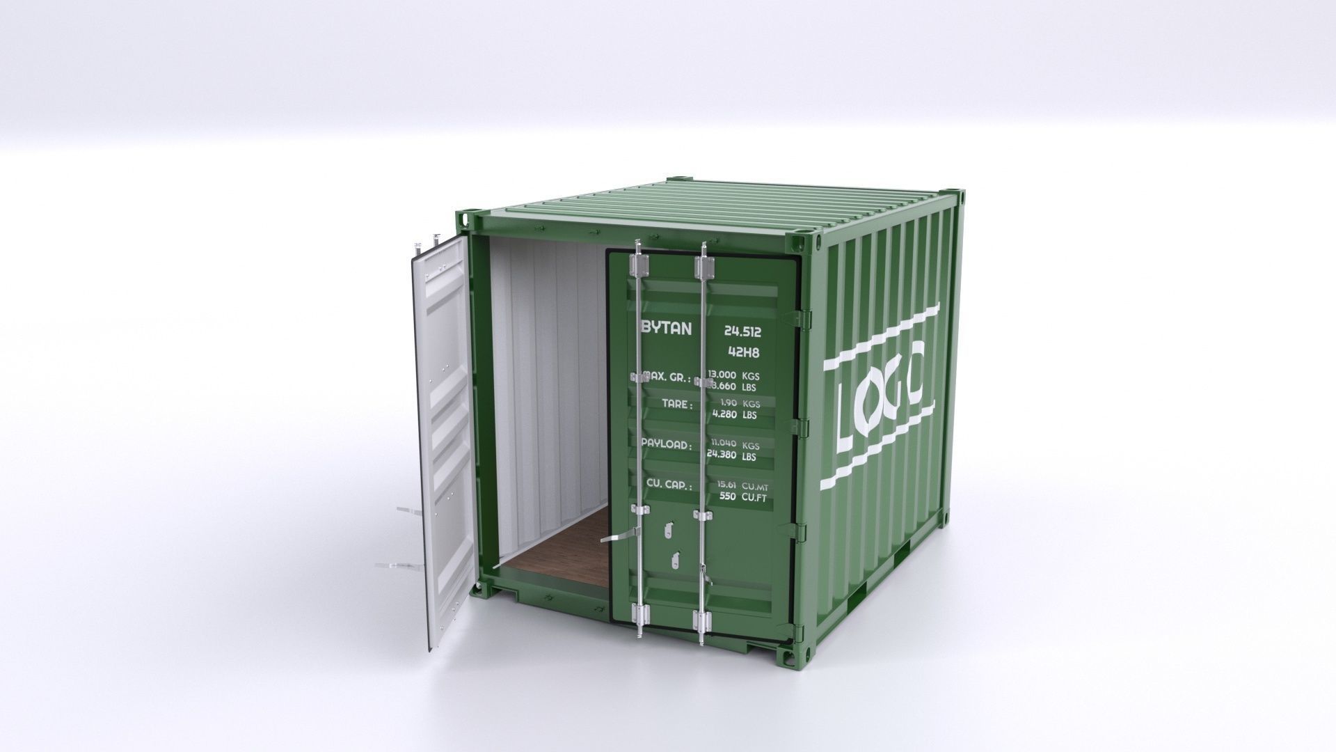 Standart 10ft Container Rigged 3D model_24