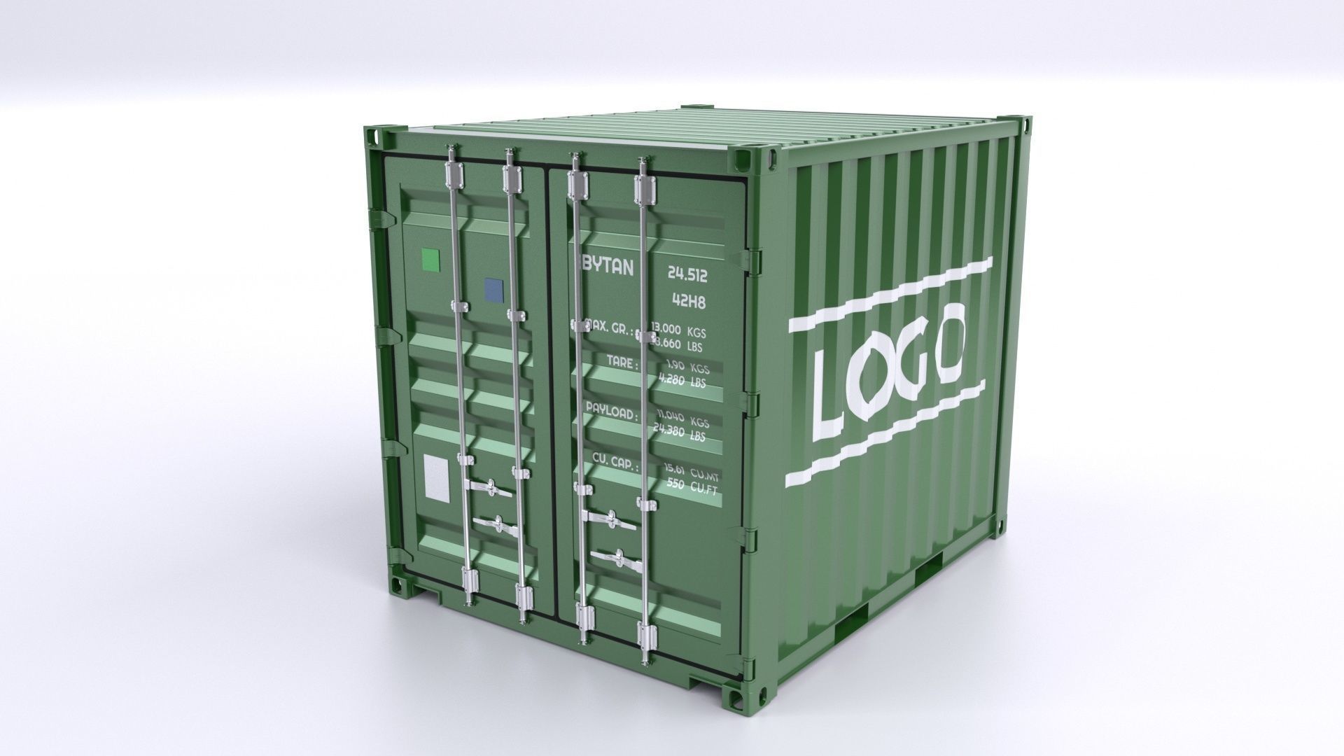 Standart 10ft Container Rigged 3D model_26