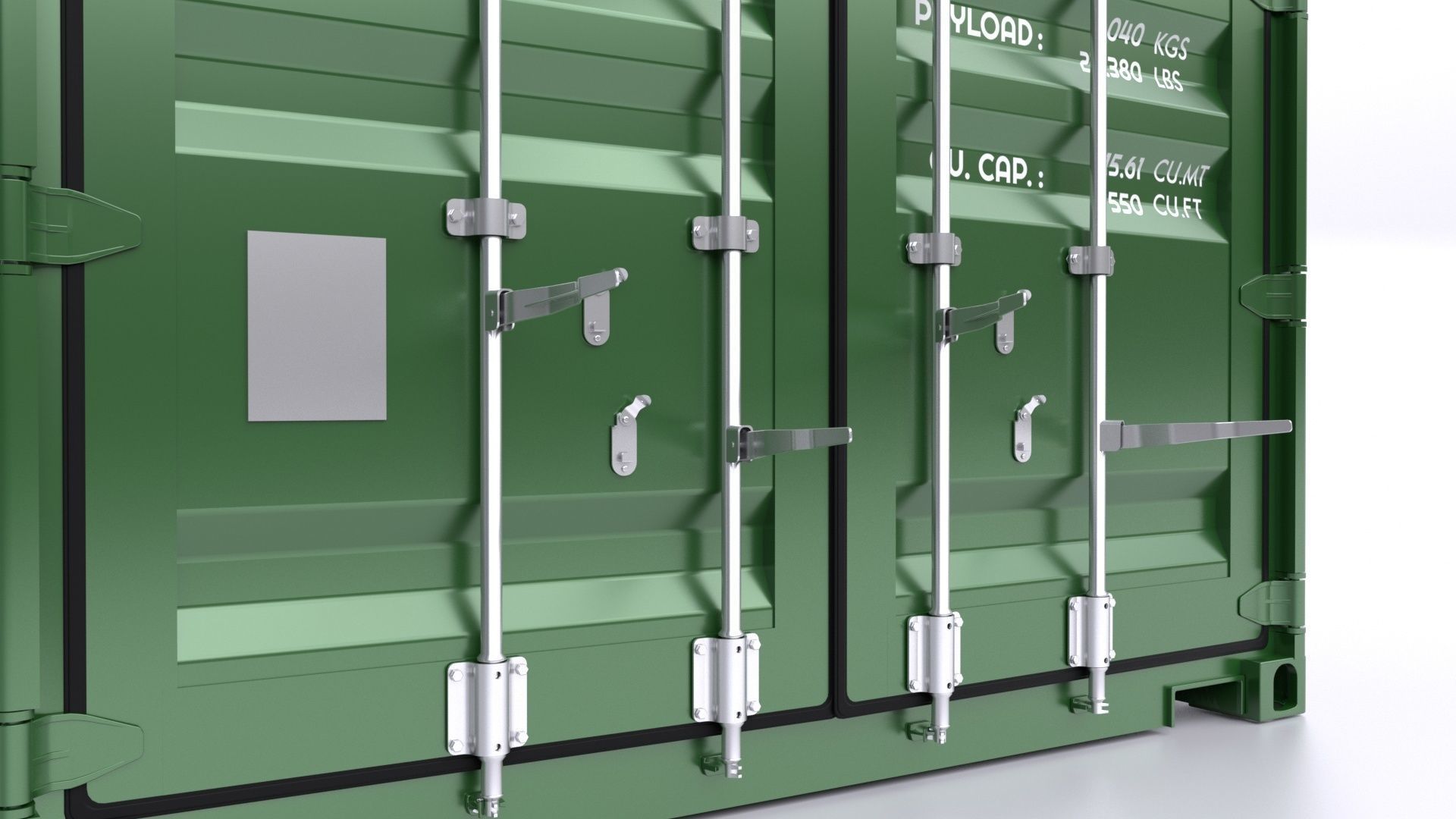 Standart 10ft Container Rigged 3D model_12