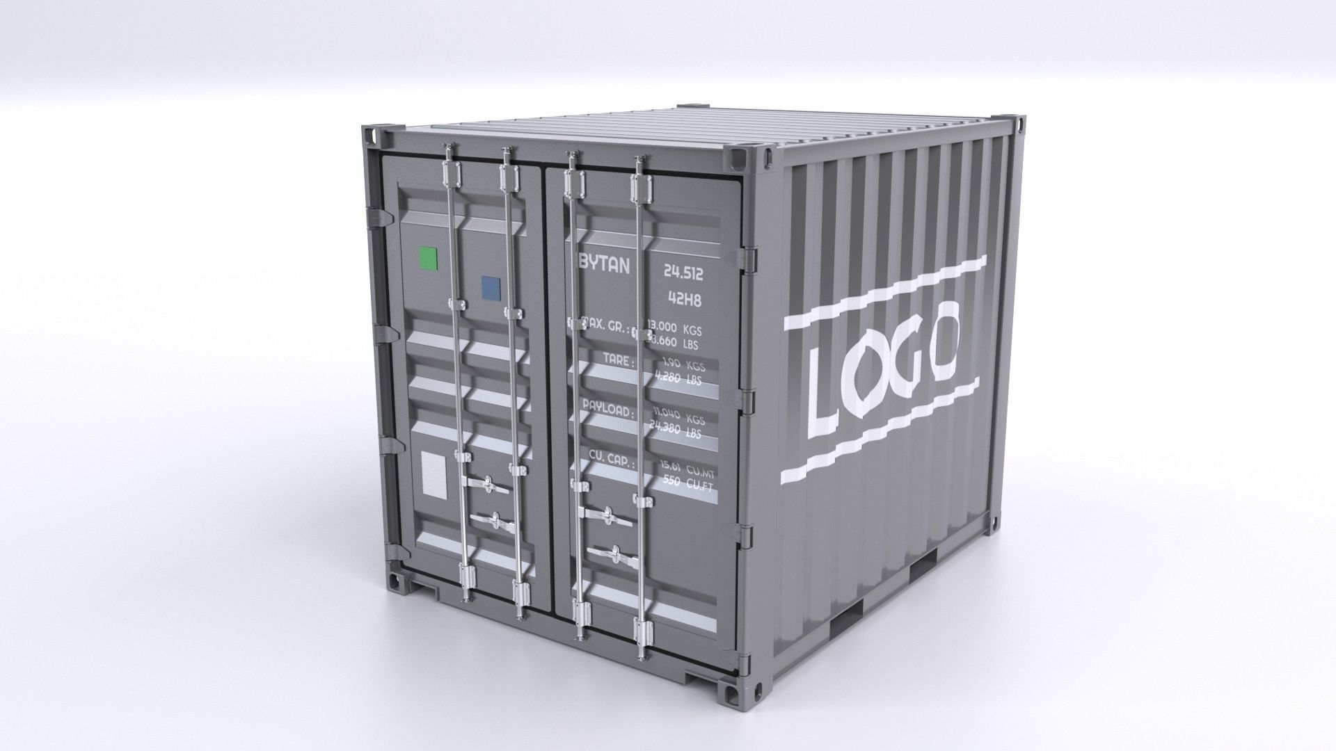 Standart 10ft Container Rigged 3D model_28