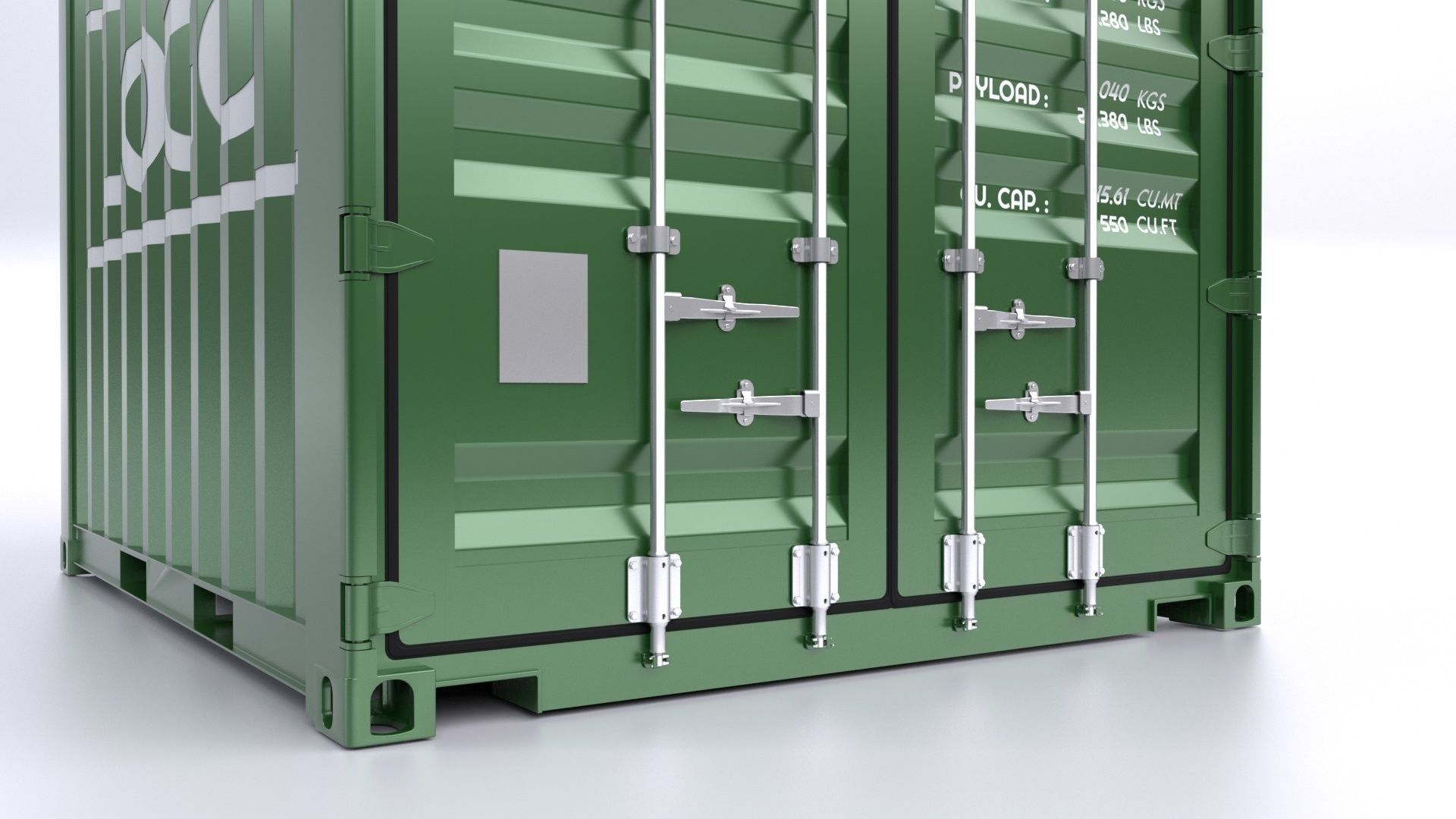 Standart 10ft Container Rigged 3D model_6