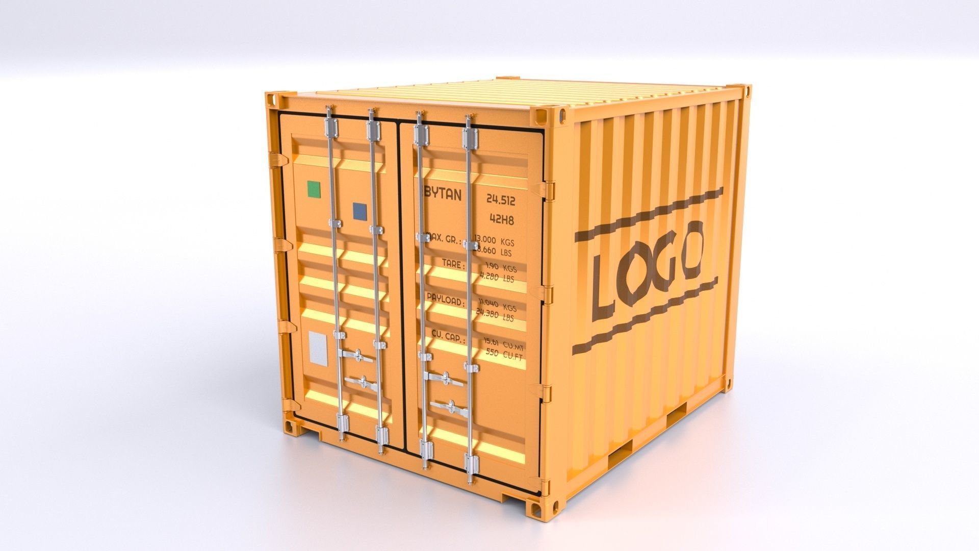 Standart 10ft Container Rigged 3D model_30