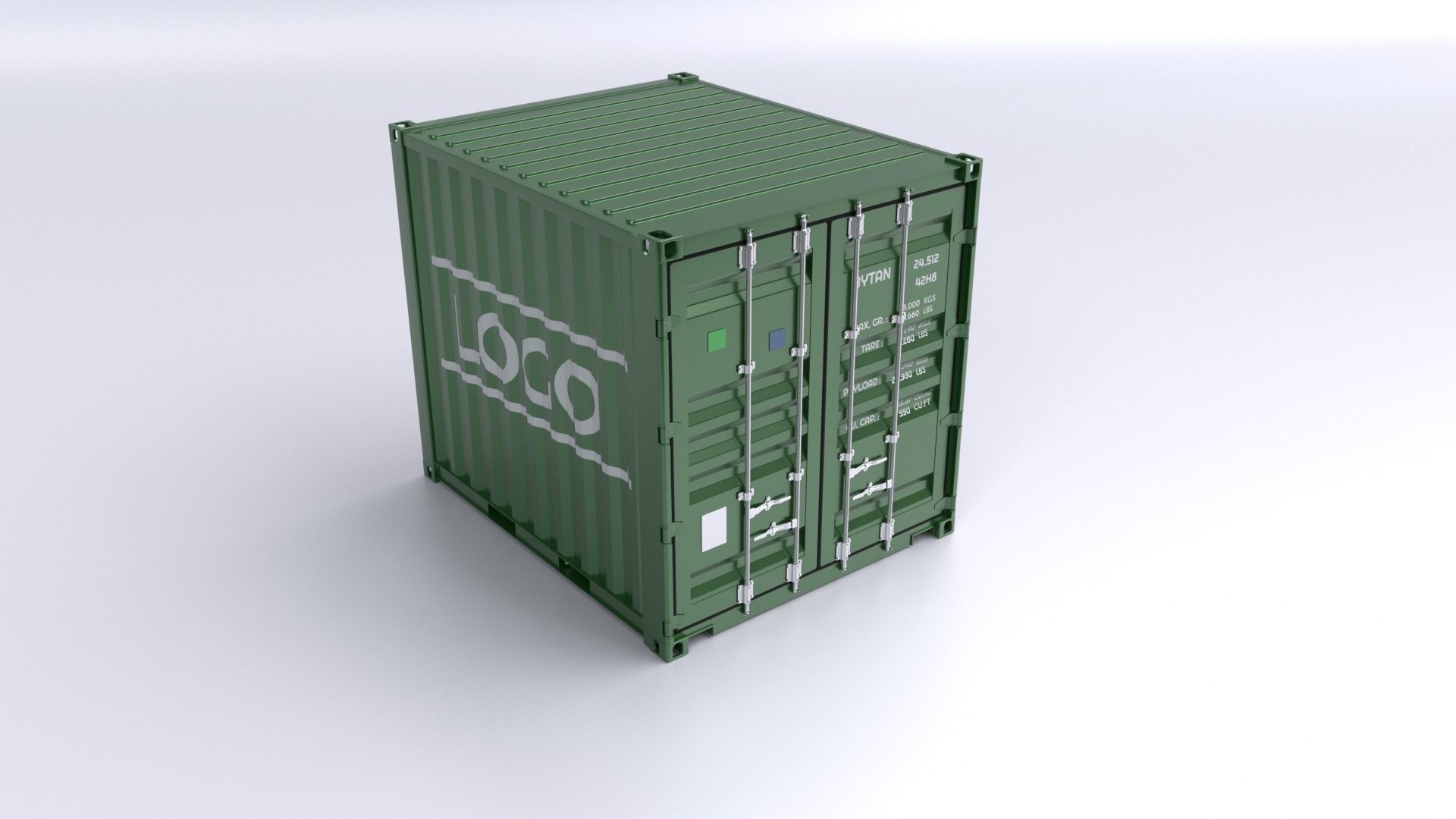 Standart 10ft Container Rigged 3D model_5