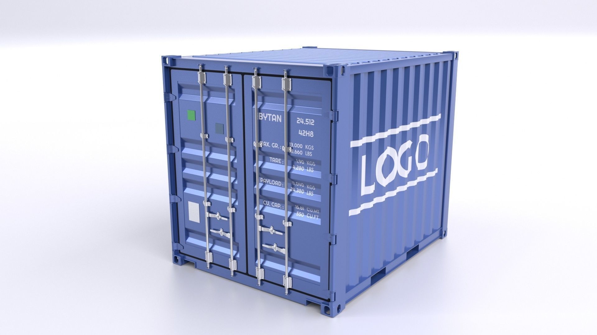 Standart 10ft Container Rigged 3D model_29