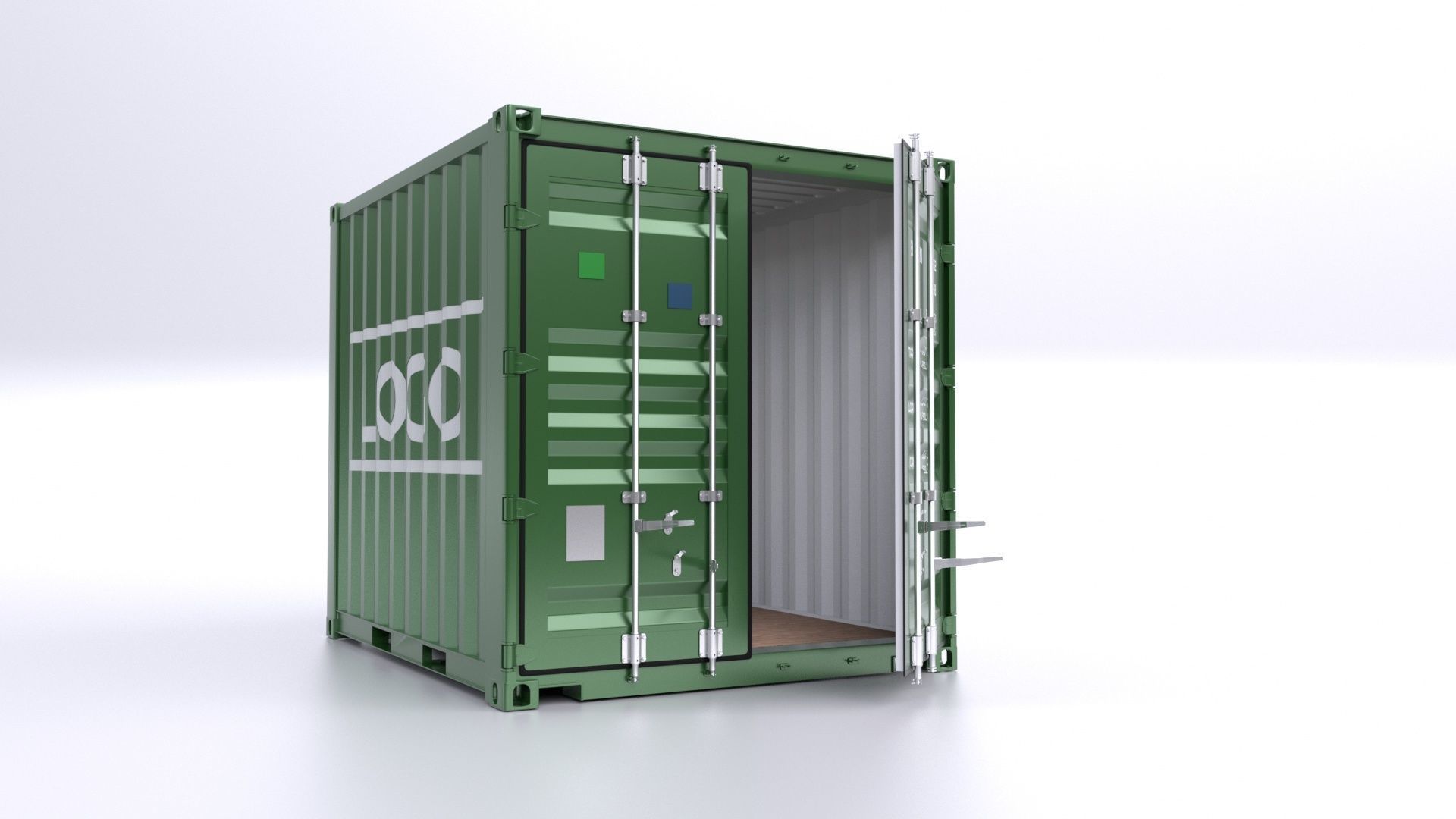 Standart 10ft Container Rigged 3D model_17