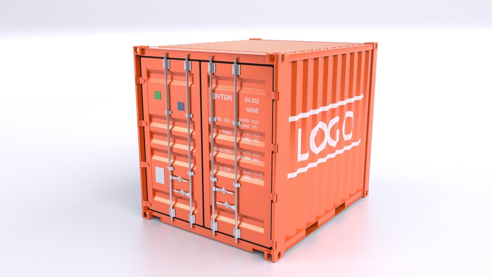 Standart 10ft Container Rigged 3D model_27
