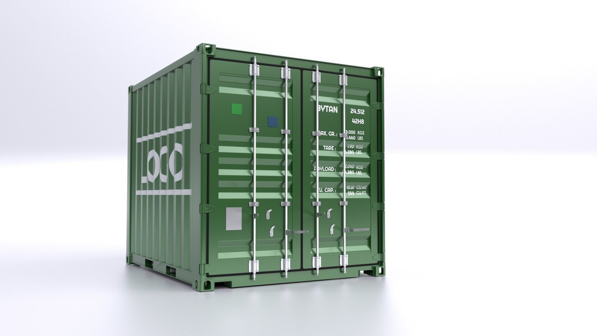 Standart 10ft Container Rigged 3D model_16