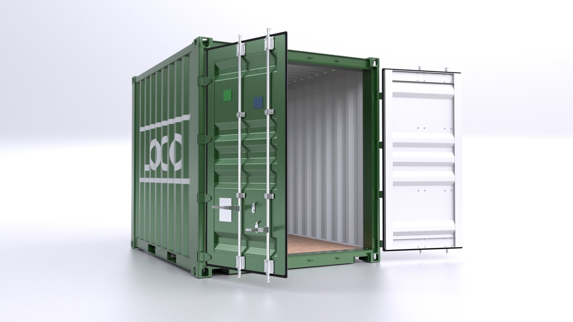 Standart 10ft Container Rigged 3D model_18